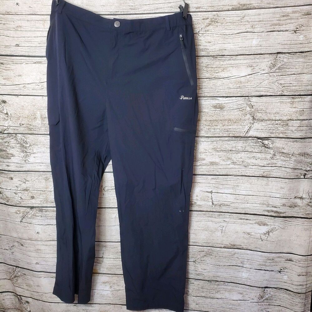 Pudolla Black Elastic Comfort Waistband Pants Size XXXL